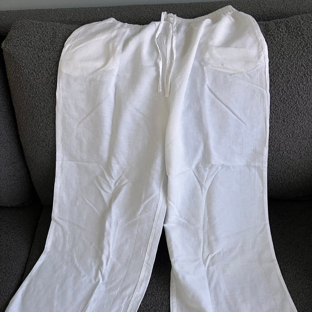 Victoria Secret-White Linen Lounge/Beach Pant-M - Picture 6 of 6